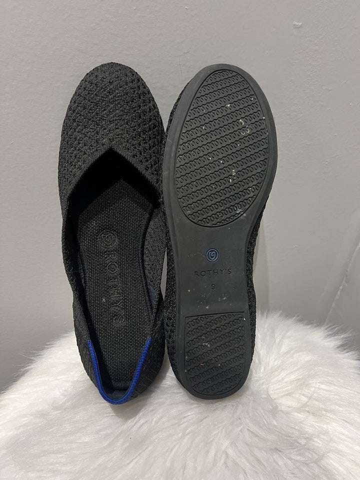 Rothys Honeycomb Flats Black- Size 9