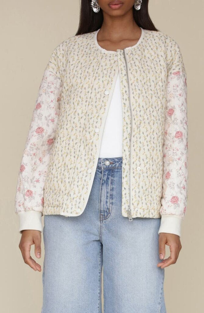Avec Les Filles Floral Quilted Jacket - Size XS