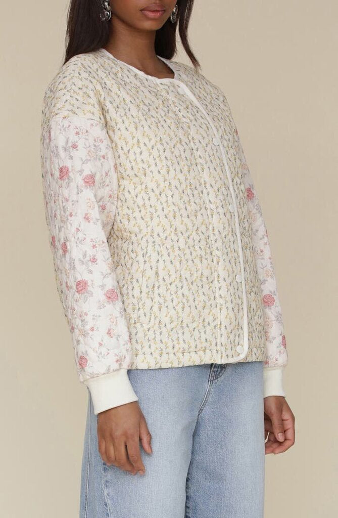 Avec Les Filles Floral Quilted Jacket - Size XS