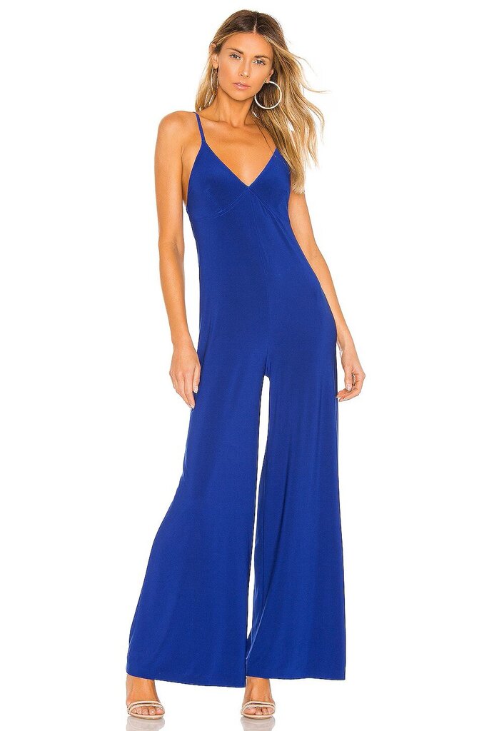 Norma Kamali Slip Jumpsuit in Berry Blue - Size Small