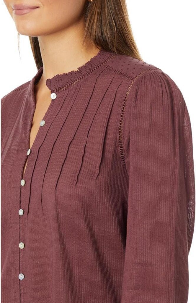 Faherty Willa Top in Catawaba Grape - Size XL