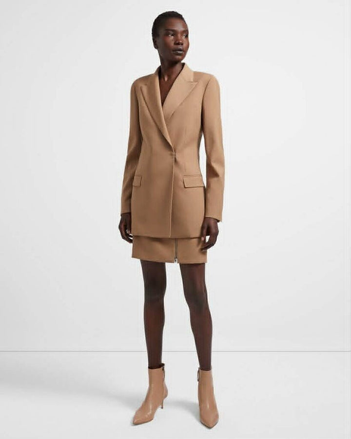 Theory Double-Breasted Hook Blazer in Stretch Wool (Retails $595) - Size 8