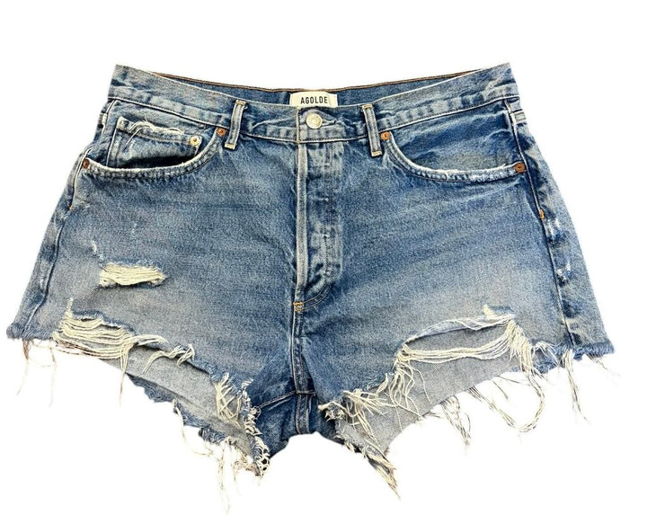 Agolde Parker Distressed Cutoff Denim Shorts - Size 30