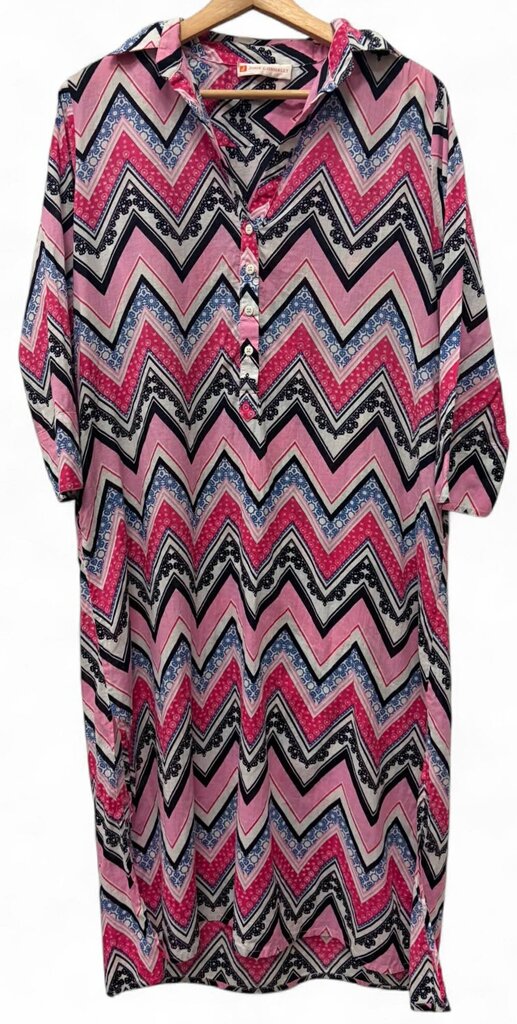Jude Connally Bree Dress in Berry Zig-Zag - Size Medium