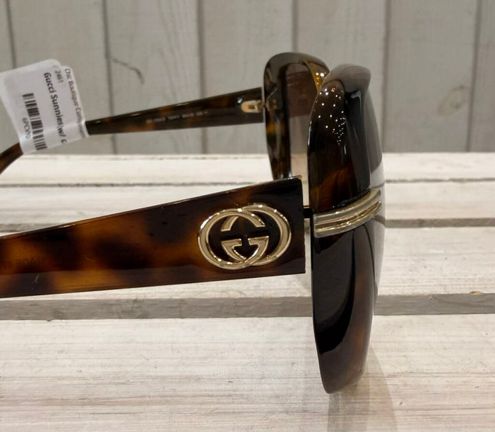 Gucci Tortoise Shell Rectangle Frame Sunglasses (w/ case)