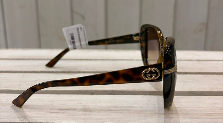 Gucci Tortoise Shell Rectangle Frame Sunglasses (w/ case)