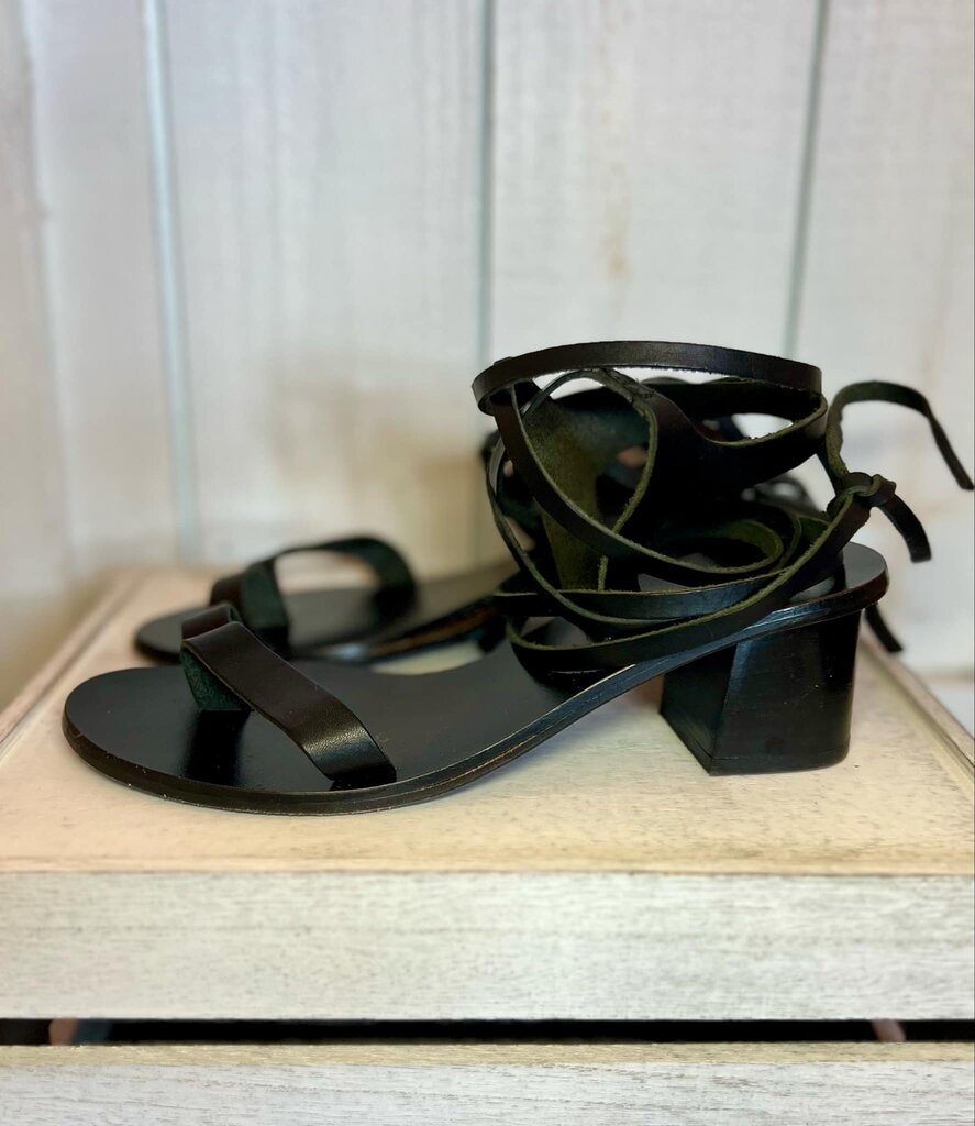 ATP Leather Ankle Wrap Sandals - Size 38