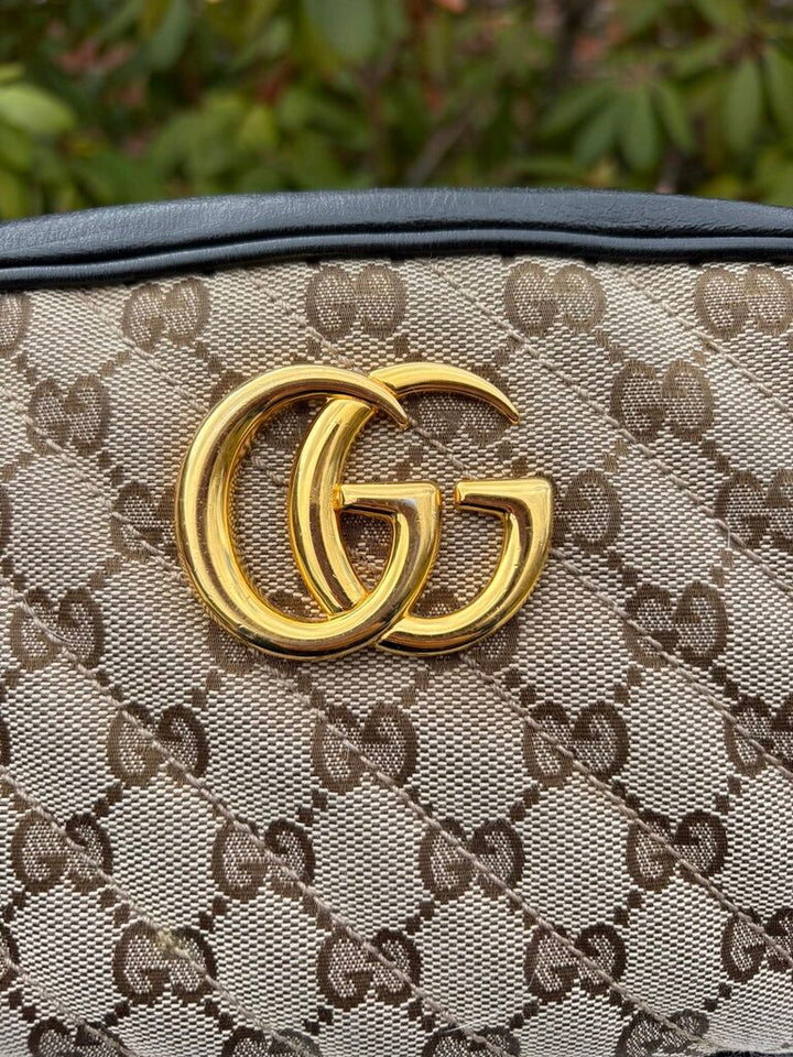 Gucci Monogram Matelasse Diagonal Small GG Marmont