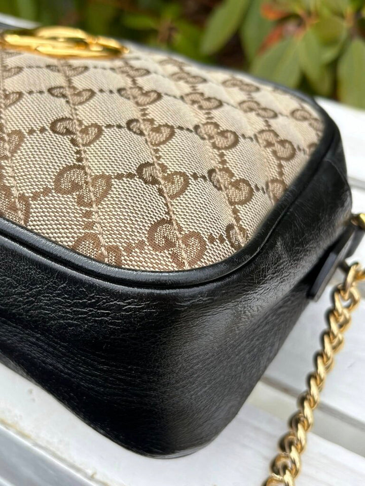 Gucci Monogram Matelasse Diagonal Small GG Marmont