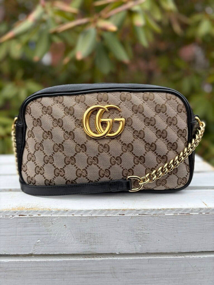 Gucci Monogram Matelasse Diagonal Small GG Marmont