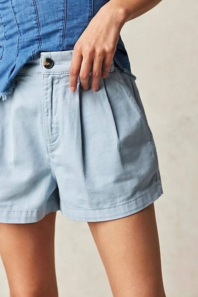 Free People Billie Chino Shorts In Powder Blue - Size 8
