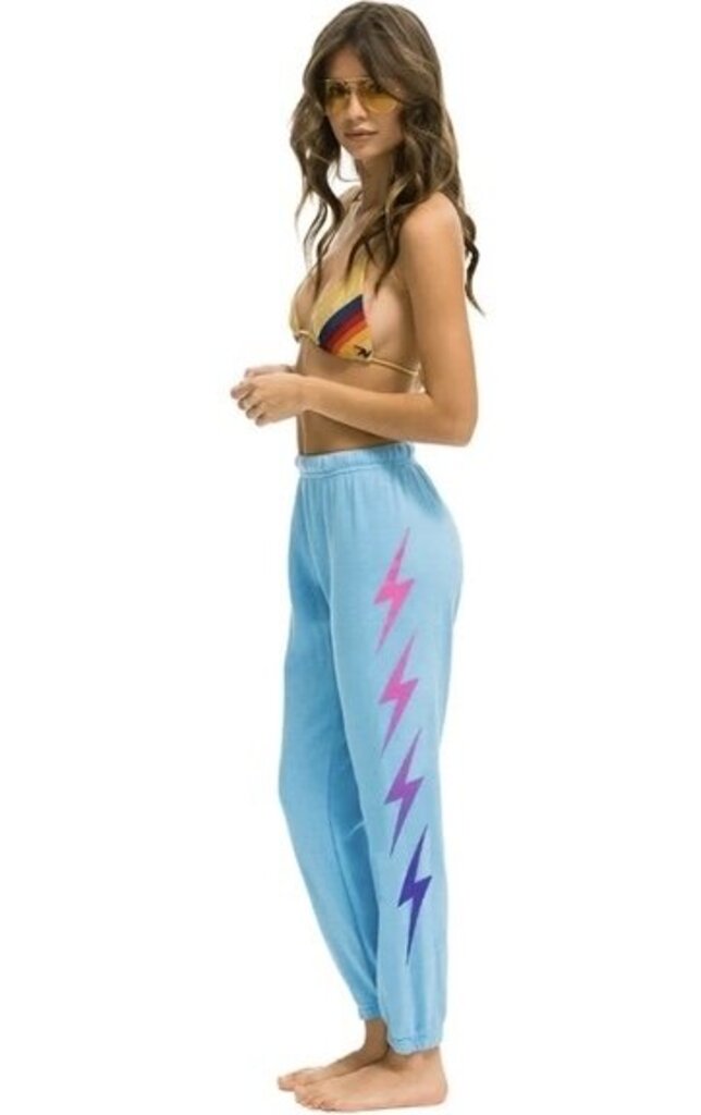 Aviator Nation Bolt Fade Joggers in Sky Pink Purple - Size Medium