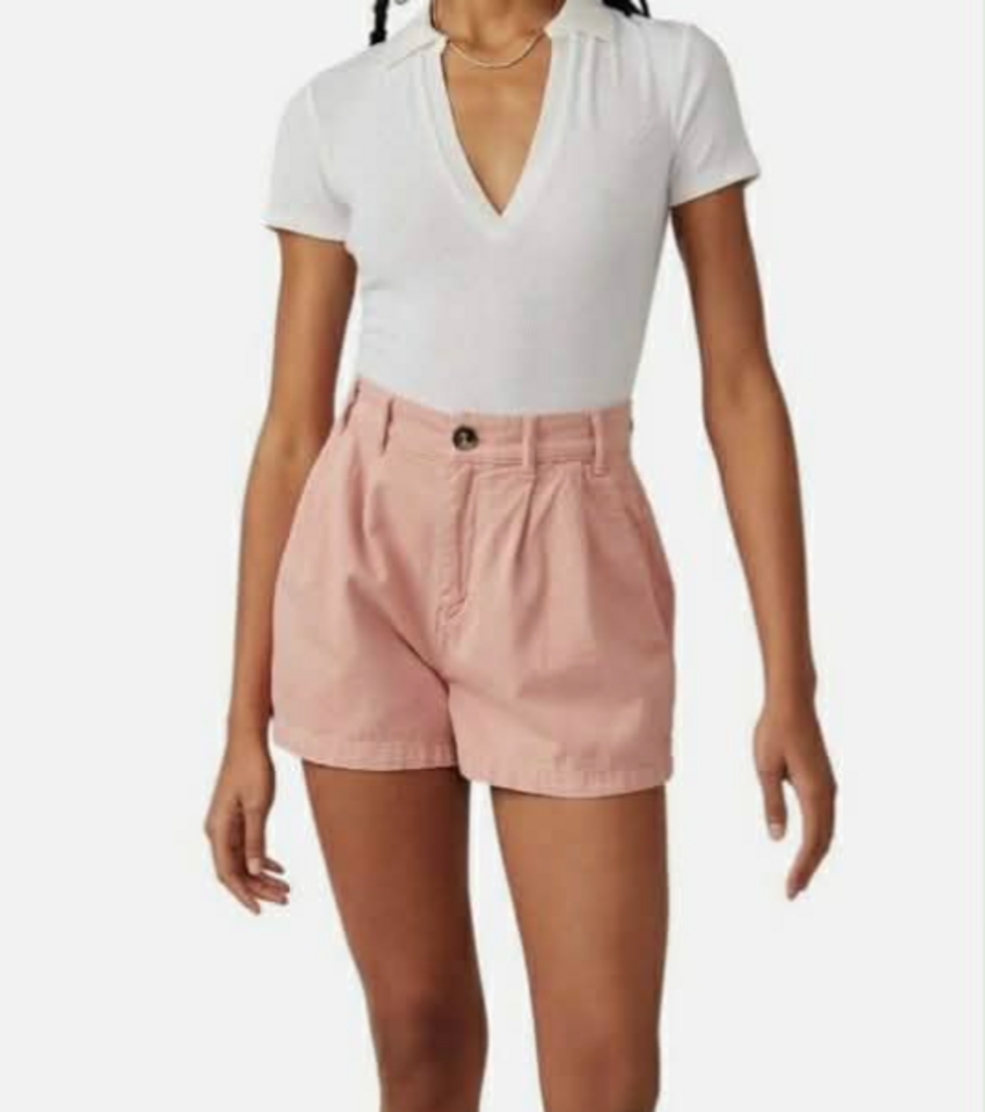 Free People NWT Billie Chino Shorts In Blush Pink - Size 8