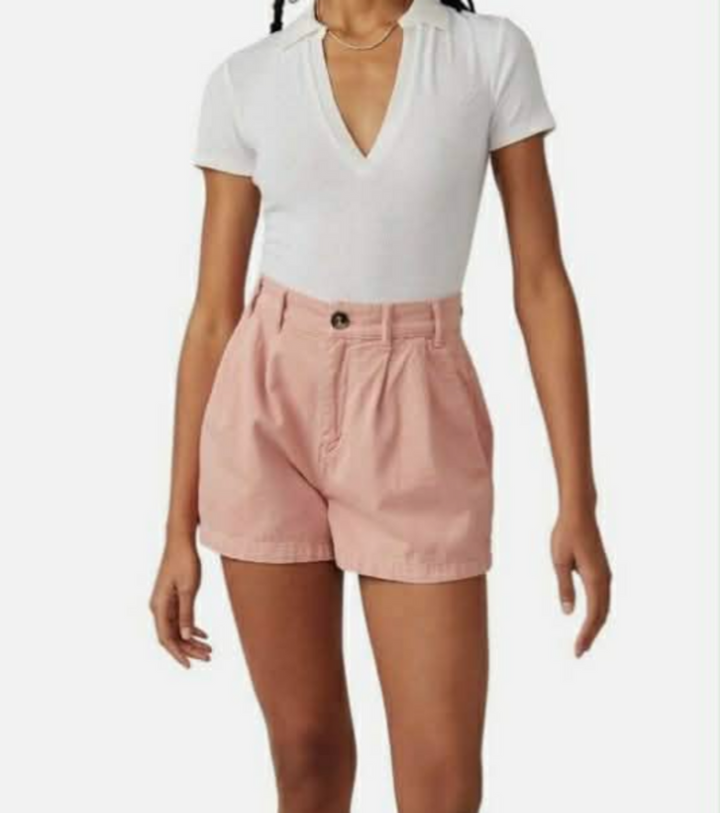Free People NWT Billie Chino Shorts In Blush Pink - Size 8