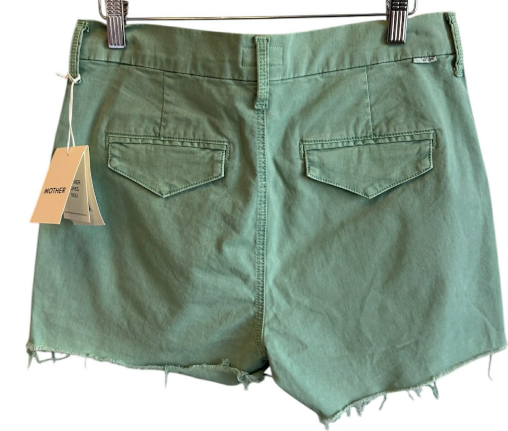 Mother Shaker Prep Fray Short Shorts In Deep Sea NWT - Size 28