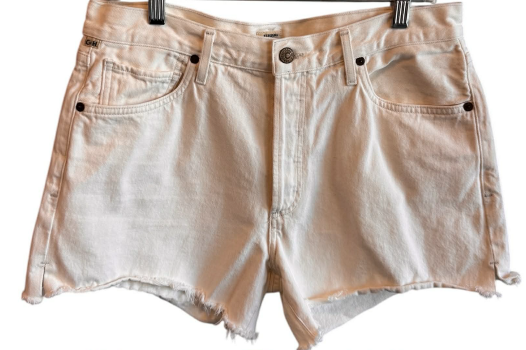 Citizens Of Humanity Marlow Easy Cut Off White Denim Shorts - Size 29