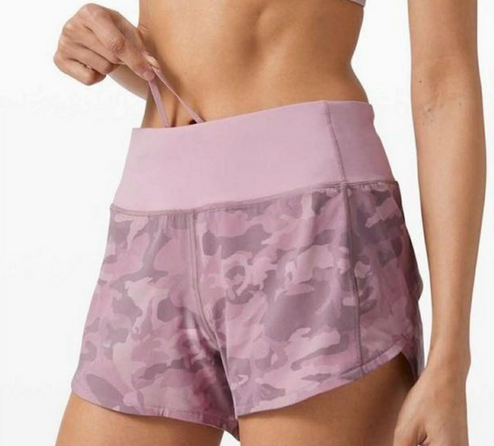 Lululemon Speed Up Shorts In Pink Camo - Size 2