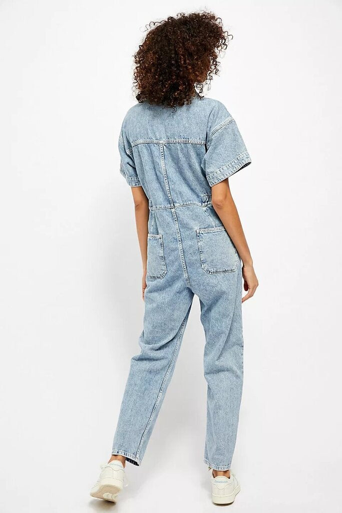 Free People Marci Denim Jumpsuit - Size Medium(Retails $128)