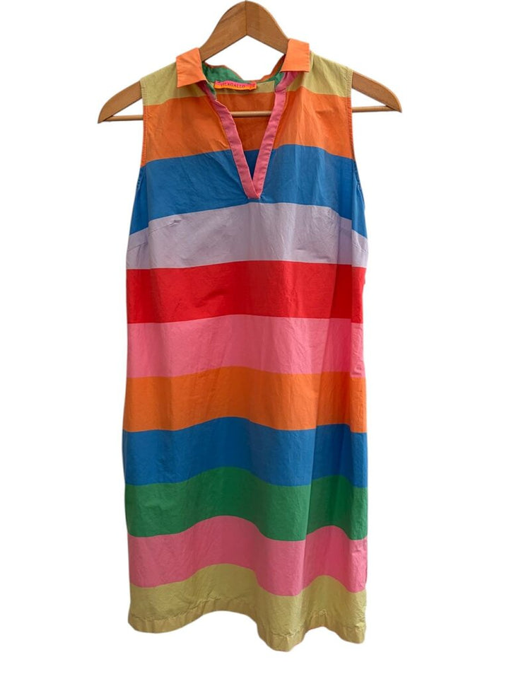 Vilagallo Cassie Striped Polo Dress - Size XL