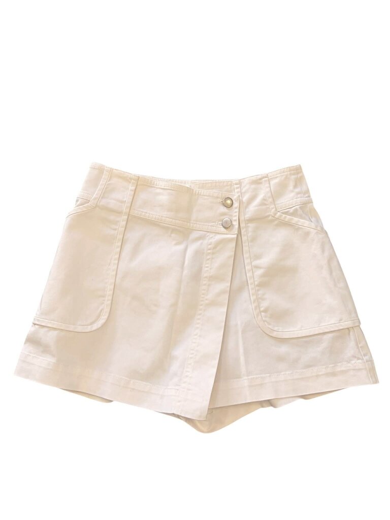 Derek Lam Washed White Covey Utility Skort - Size 10