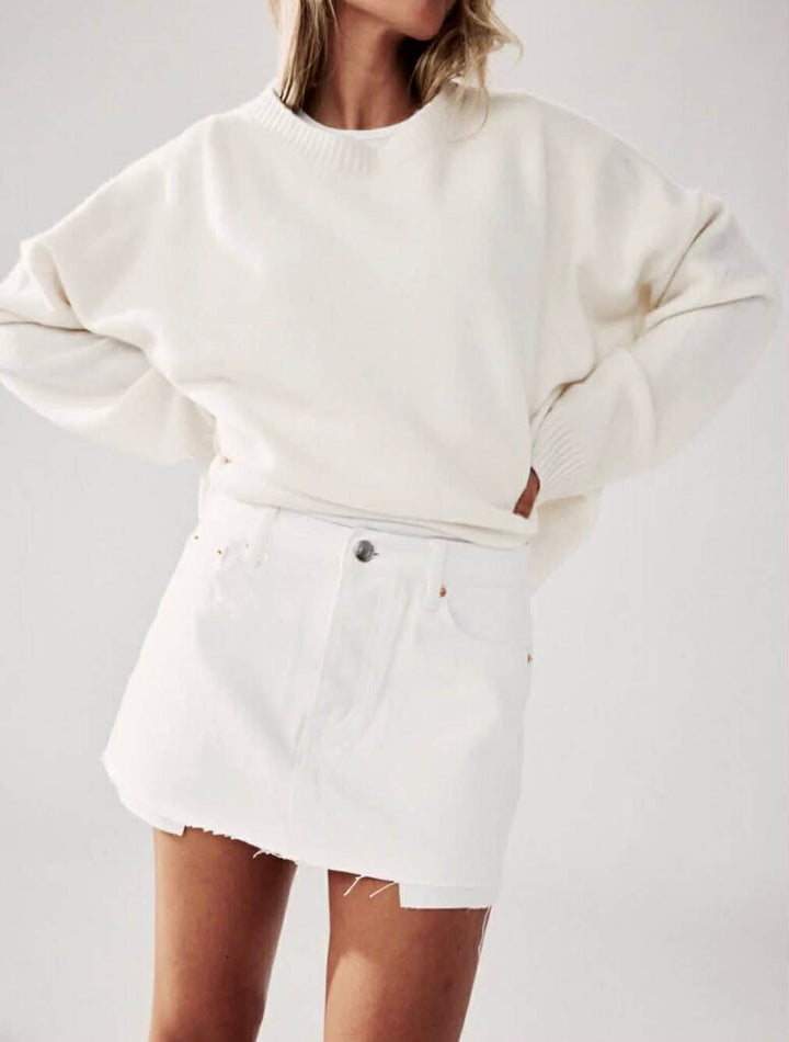 Parke White Denim Mini Skirt (Retails $170) - Size 26
