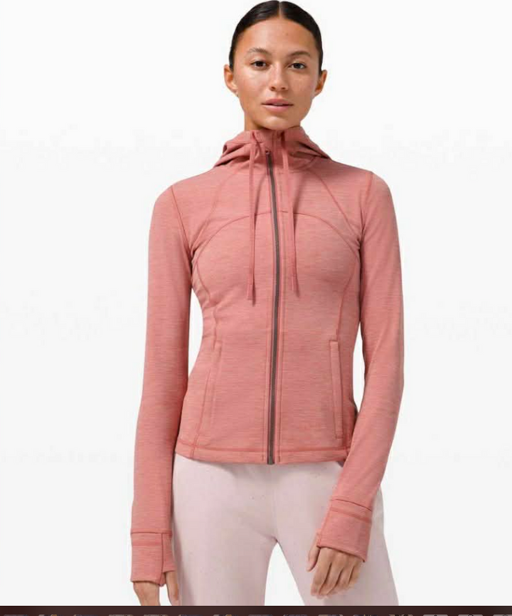 Lululemon Hooded Define Jacket Nulu In Heathered Briar Rose - Size 10
