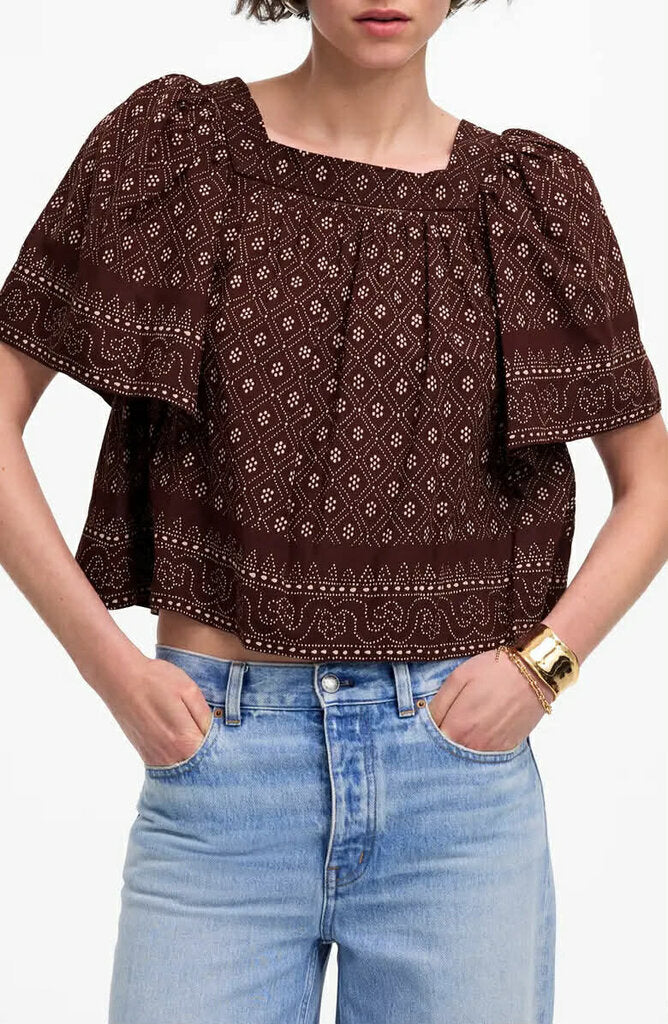 Madewell Flutter Sleeve Top - Size Small