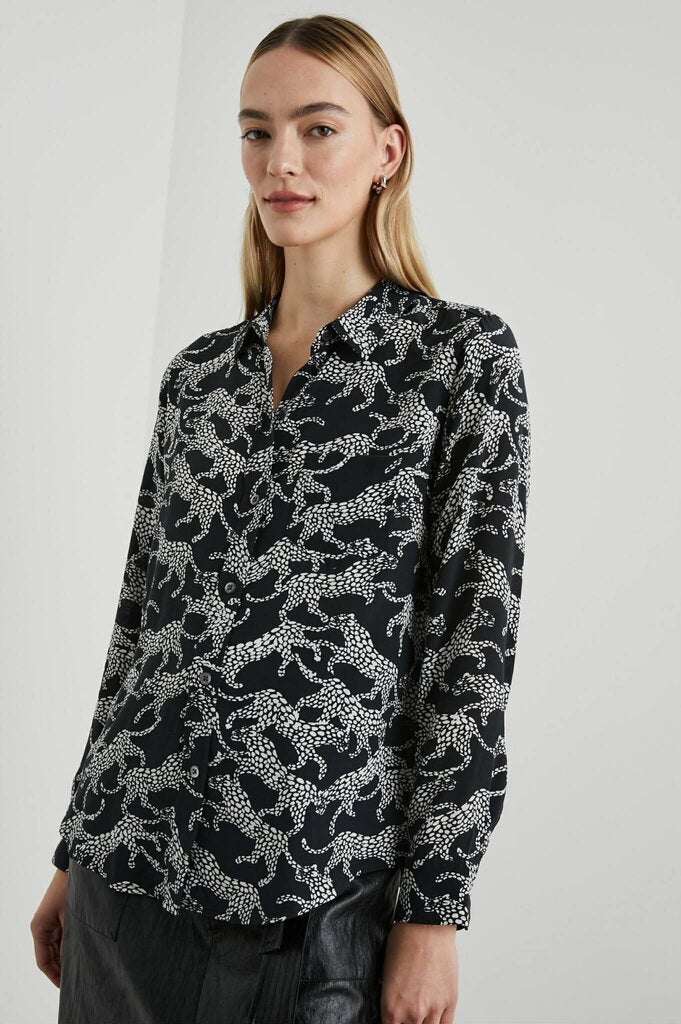 Rails Kate Shirt in Black Lynx - Size Medium