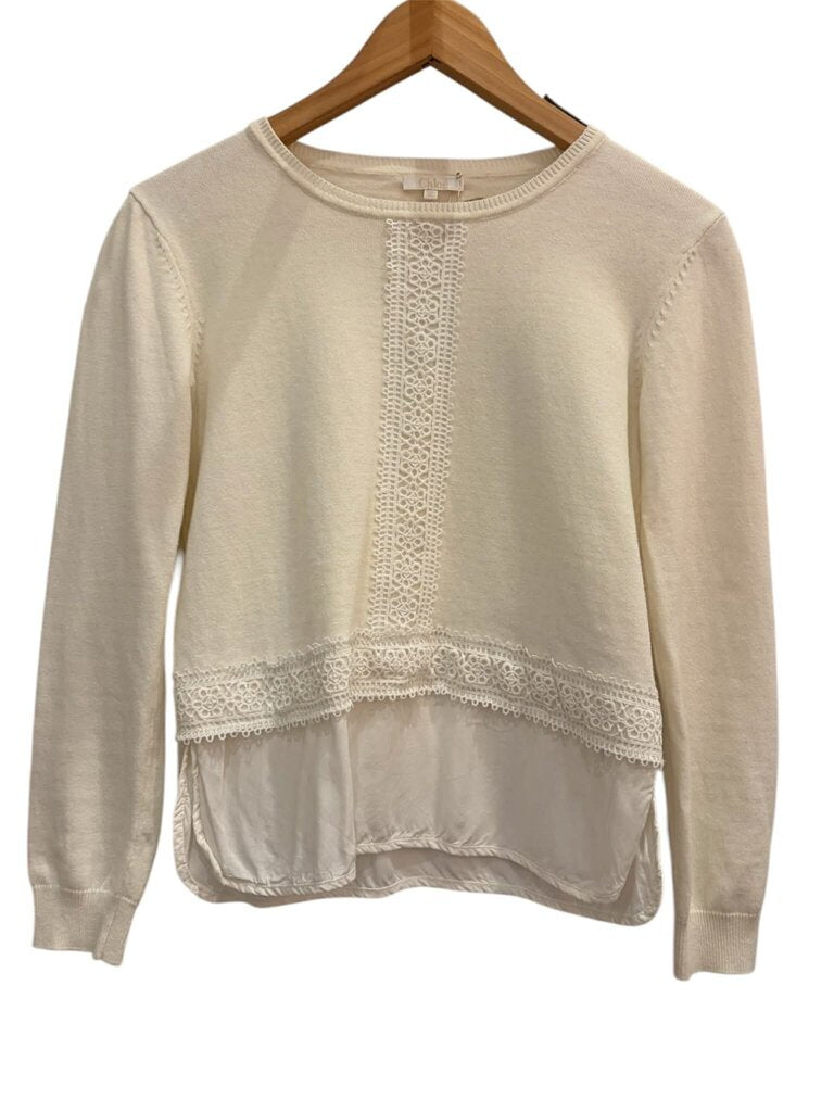 Chloe Embroidered Lace Sweater - Size 12