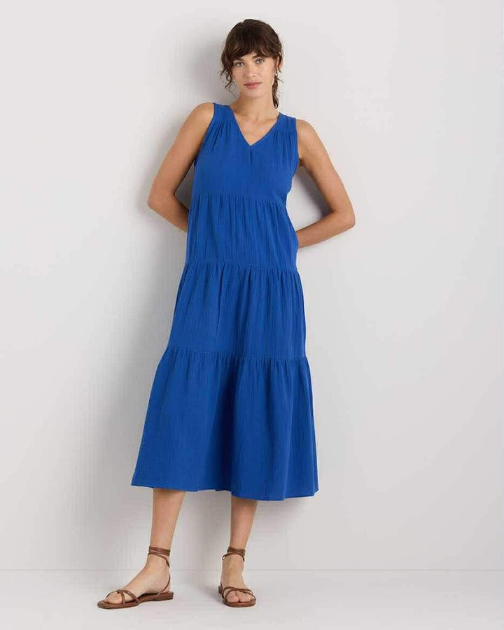 Quince NWT 100% Organic Cotton Gauze Tiered Maxi Dress - Size Medium