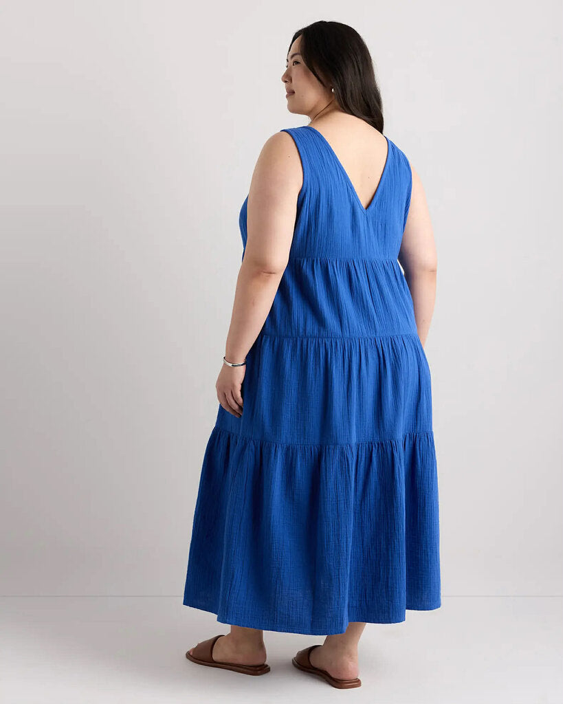 Quince NWT 100% Organic Cotton Gauze Tiered Maxi Dress - Size Medium