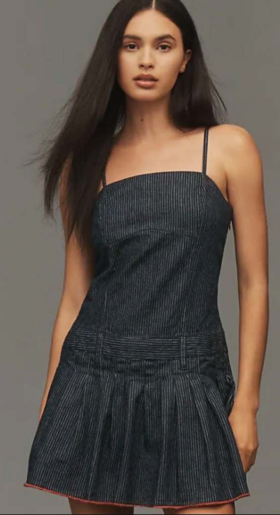 Pilcro Sleeveless Pleated Denim Romper NWT - Size 10