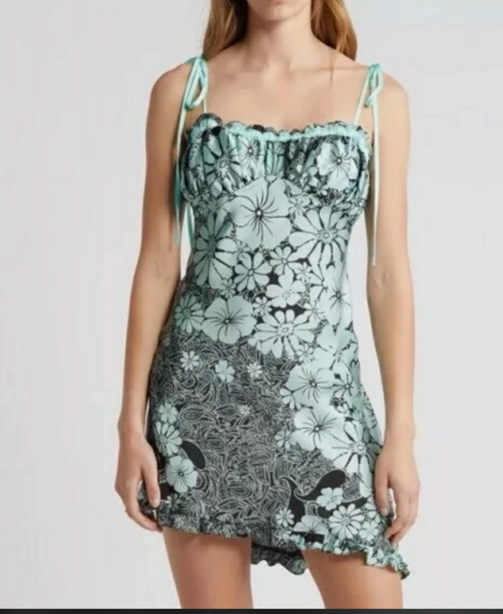Free People Retro Daisy Asymetric Slip Dress NWT