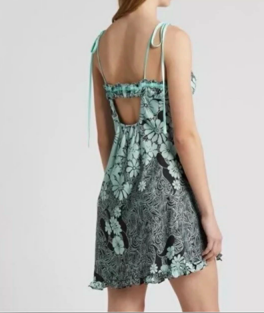 Free People Retro Daisy Asymetric Slip Dress NWT