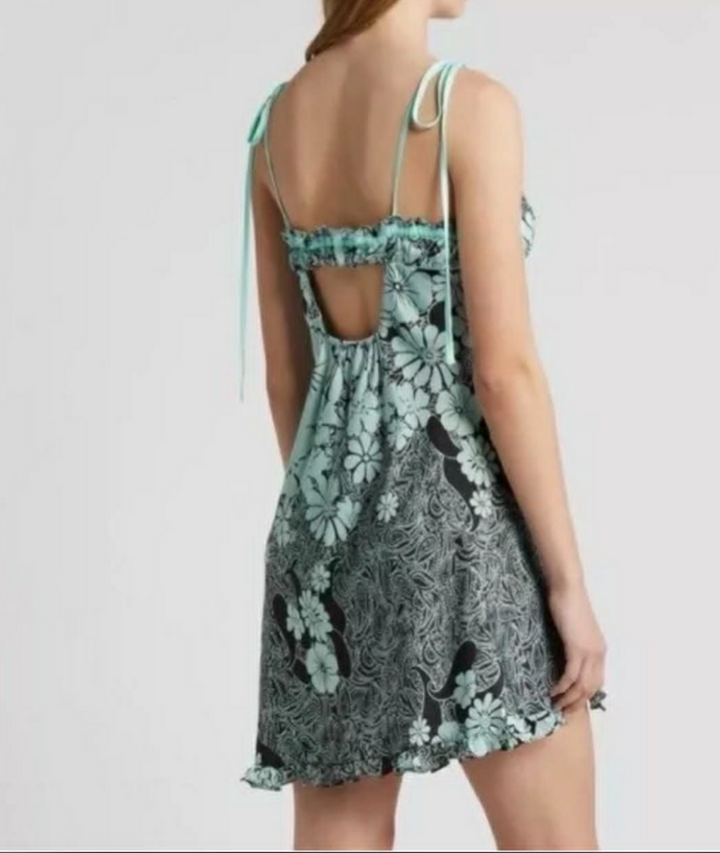 Free People Retro Daisy Asymetric Slip Dress NWT