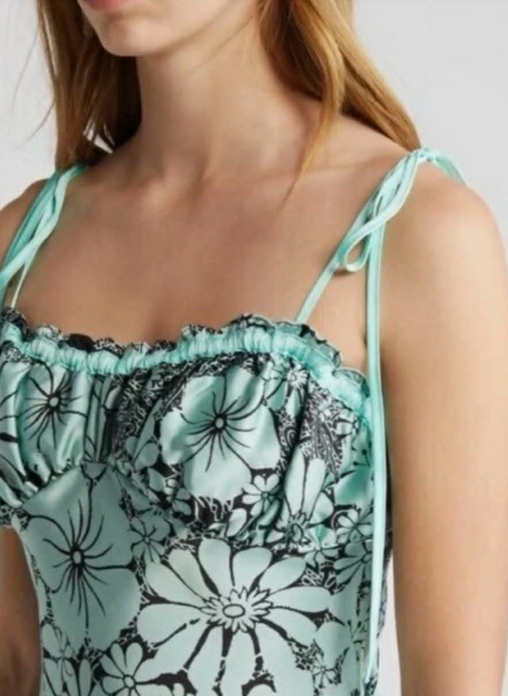 Free People Retro Daisy Asymetric Slip Dress NWT