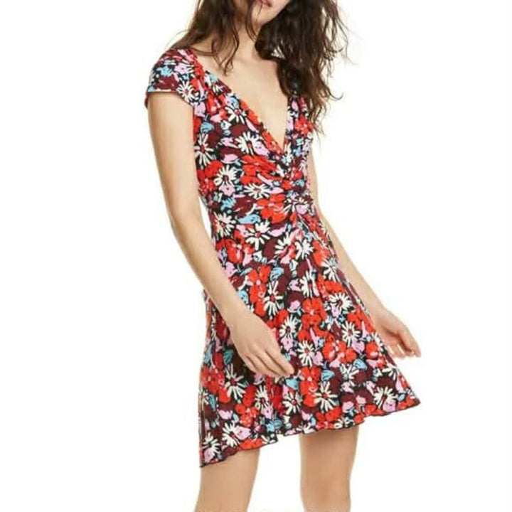 Free People Key To My Heart Floral Ribbed Dress - Size Large