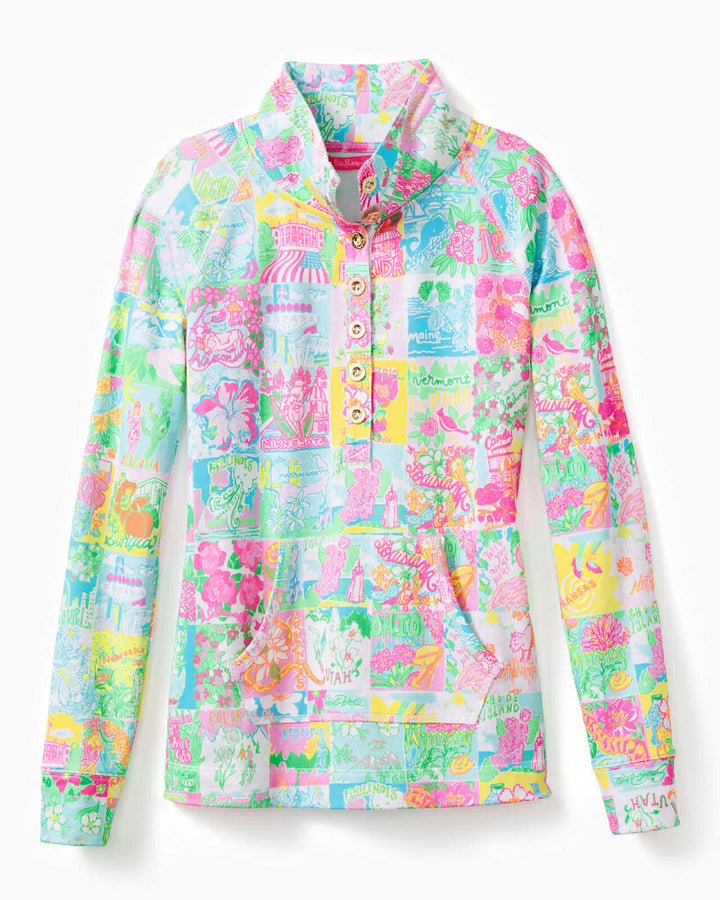 Lilly Pulitzer NWT UPF 50+ Captain Pullover in Pop Up Lilly State Of Mind - Size XXS (retails for $118)