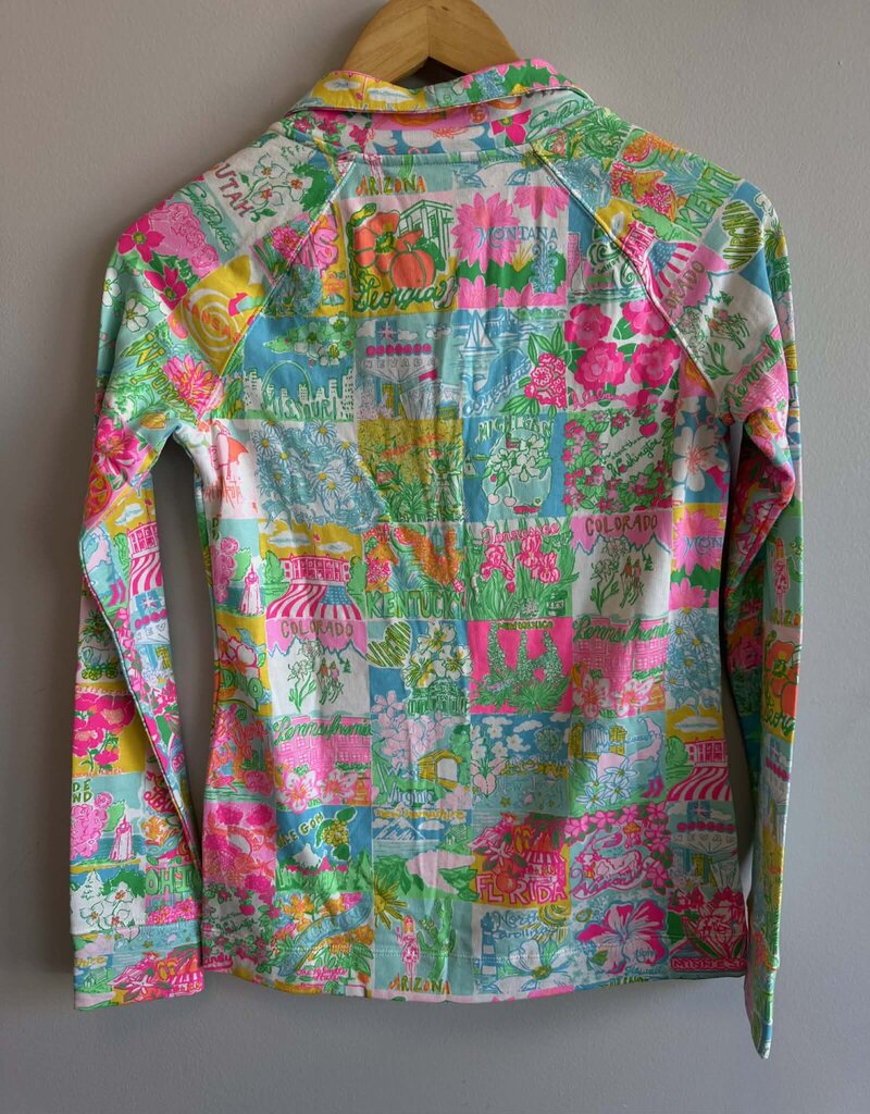 Lilly Pulitzer NWT UPF 50+ Captain Pullover in Pop Up Lilly State Of Mind - Size XXS (retails for $118)
