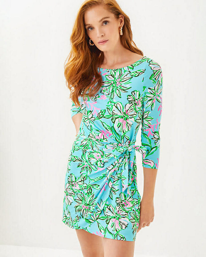 Lilly Pulitzer NWT Blaise 3/4 Sleeve Romper in Sun Of A Bun - Size Large (retails for $158)