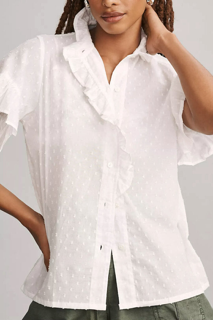 Mille Vanessa Ruffle Blouse - Size Medium