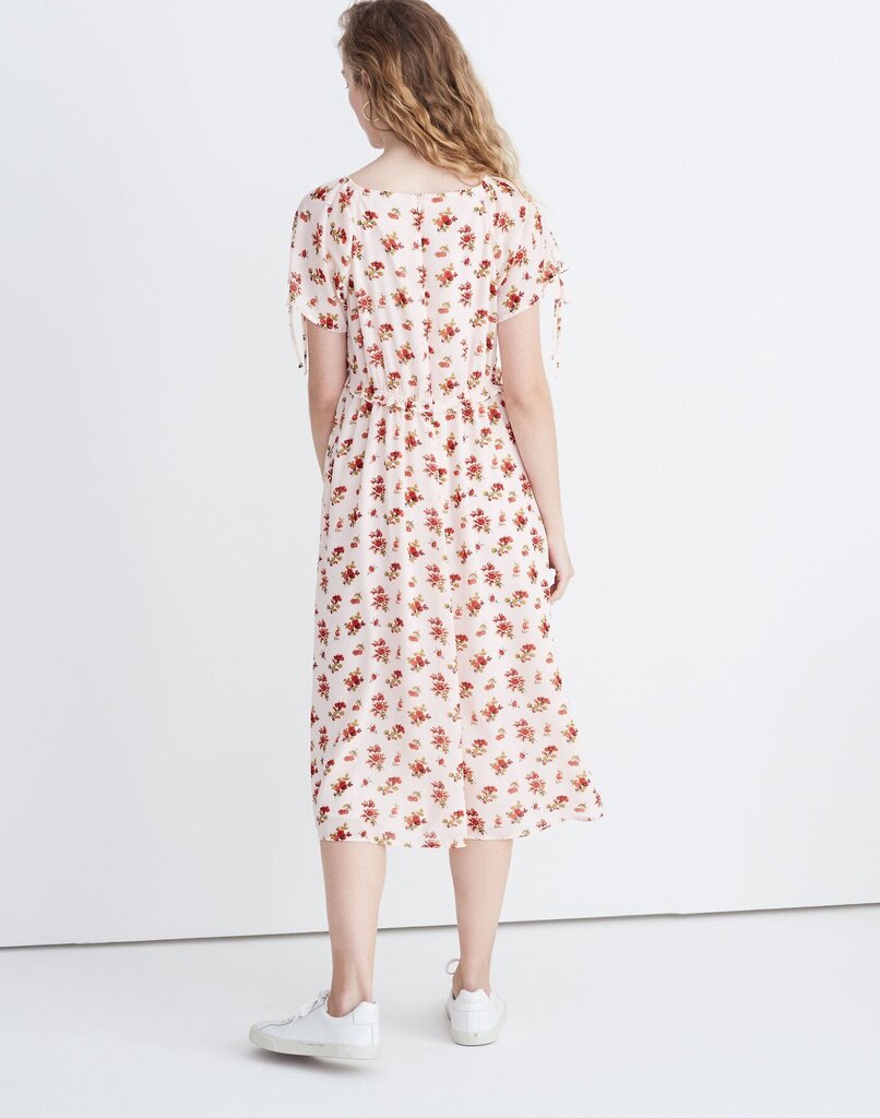 Madewell Tie-Sleeve Ruffle-Waist Midi Dress in Countryside Blooms - Size 2(Retails $138)
