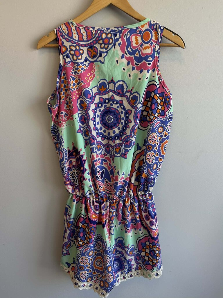 Judith March Floral Sleeveless Romper - Size Large
