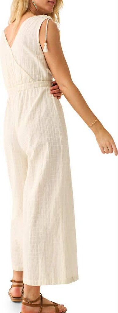 Faherty Rowe Windowpane Sleeveless Wide Leg Jumpsuit - Size Medium