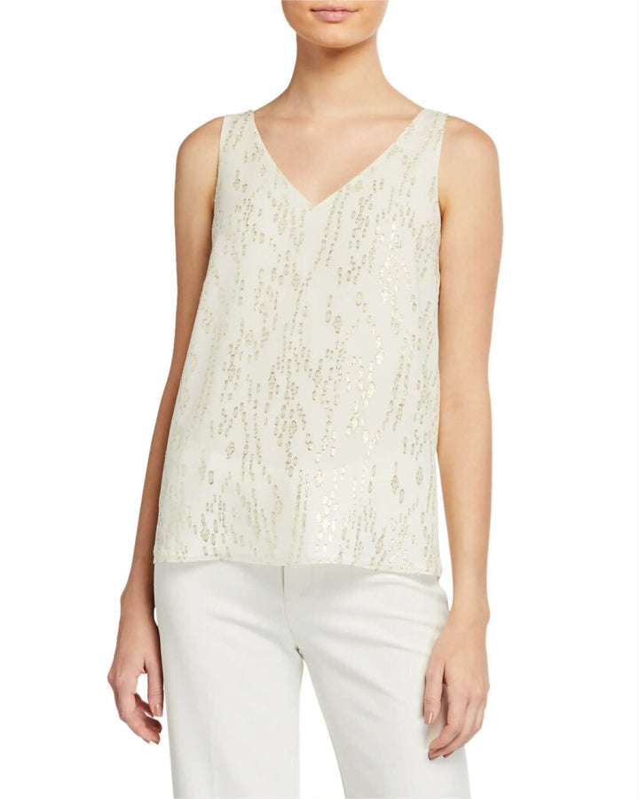 Lilly Pulitzer NWT Florin Straight Hem in Coconut Metallic - Size Large (retails for $118)