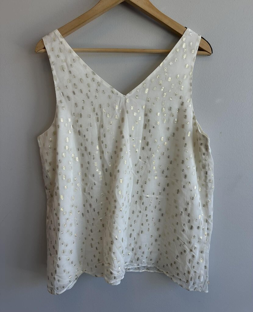 Lilly Pulitzer NWT Florin Straight Hem in Coconut Metallic - Size Large (retails for $118)