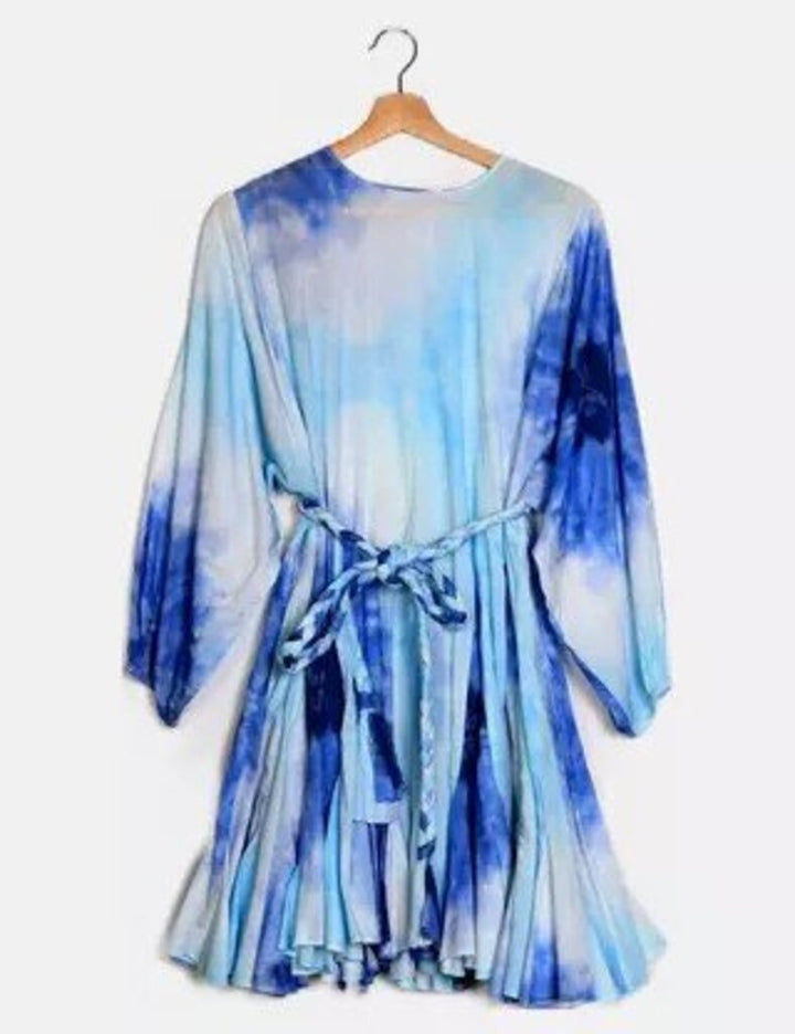 Rhode Ella Dress In Blue Tie Die - Size Large