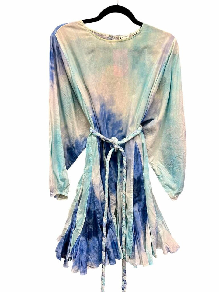 Rhode Ella Dress In Blue Tie Die - Size Large