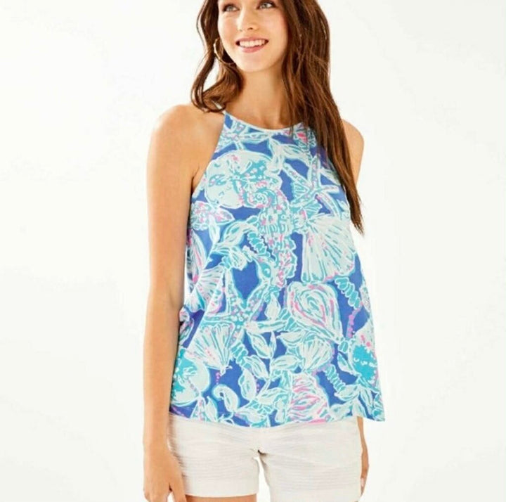 Lilly Pulitzer Margot Top Blue Haven Pop Up Into the Deep NWT Tank - Size XL (Retails $58)