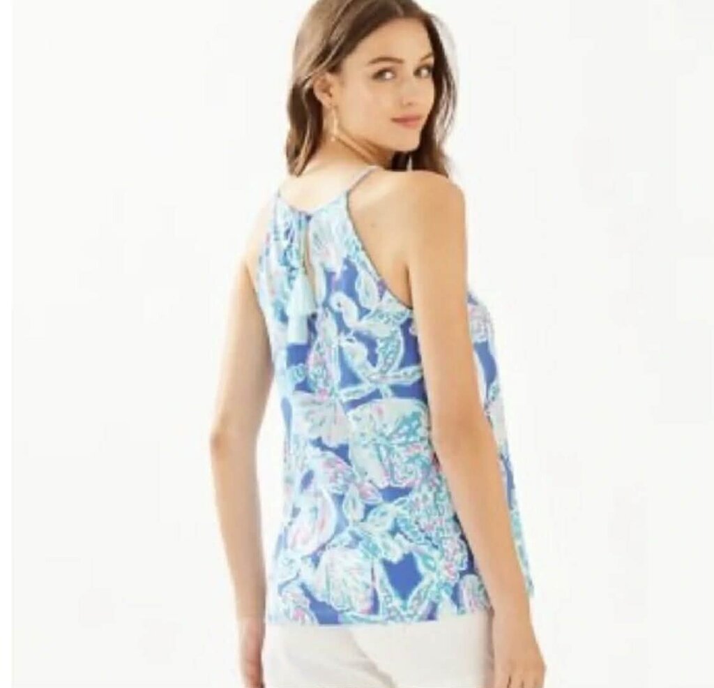 Lilly Pulitzer Margot Top Blue Haven Pop Up Into the Deep NWT Tank - Size XL (Retails $58)